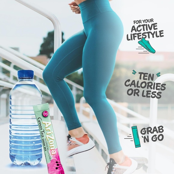 10 Boxes AriZona Green Tea with Ginseng & Honey - On-the-Go Powder Drink Mix - Picture 5 of 6